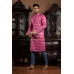 Men Pink Color Chevron Printed Straight Punjabi (NS87)